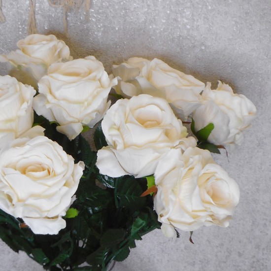 Fleur Artificial Rose Cream 63cm Artificial Flowers